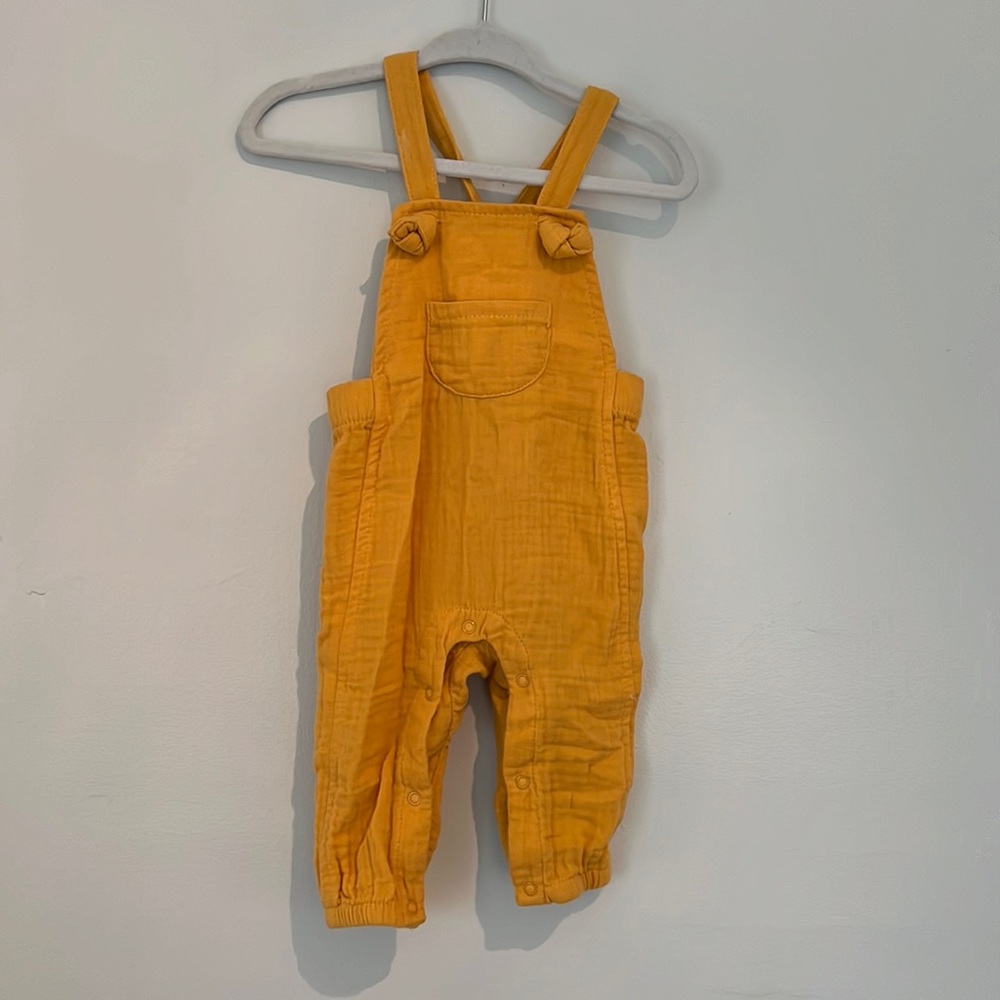 Cat & Jack Yellow Overalls 0-3m